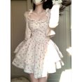 thumbnail image 2 of Vestidos para mujer con estampado de hongos, tirantes bonitos, estilo kawaii, corte A, para colegialas, moda de verano, estilo coreano, cintura estrecha, encaje, para chicas dulces., 2 of 6