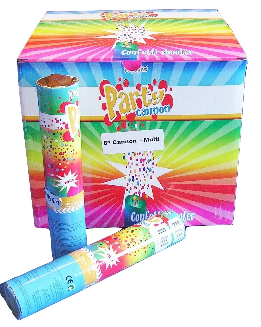 8" MultiColor Confetti Cannon Shooter Party Popper Years Eve Nye Dj