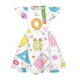 thumbnail image 4 of Grblisyd Little Girls Back to School Dress Cute Print Flutter Dresses Cartoon Pencil School Print Dresses First Day Of School Outfits For Girls, 4 of 4