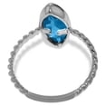 thumbnail image 3 of Galaxy Gold 14K Solid White Gold Cable Band Ring with Natural Marquise Blue Topaz, Size 9.0, 5.5-11 Sizes, December Birthstone, Symbol of Insight, 3 of 4