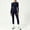 08-Navy, variant on Women's 2 Piece Long Sleeve Workout Set, Quick Dry High Waist Leggings Yoga Fitness Athletic Outfit 11-White M