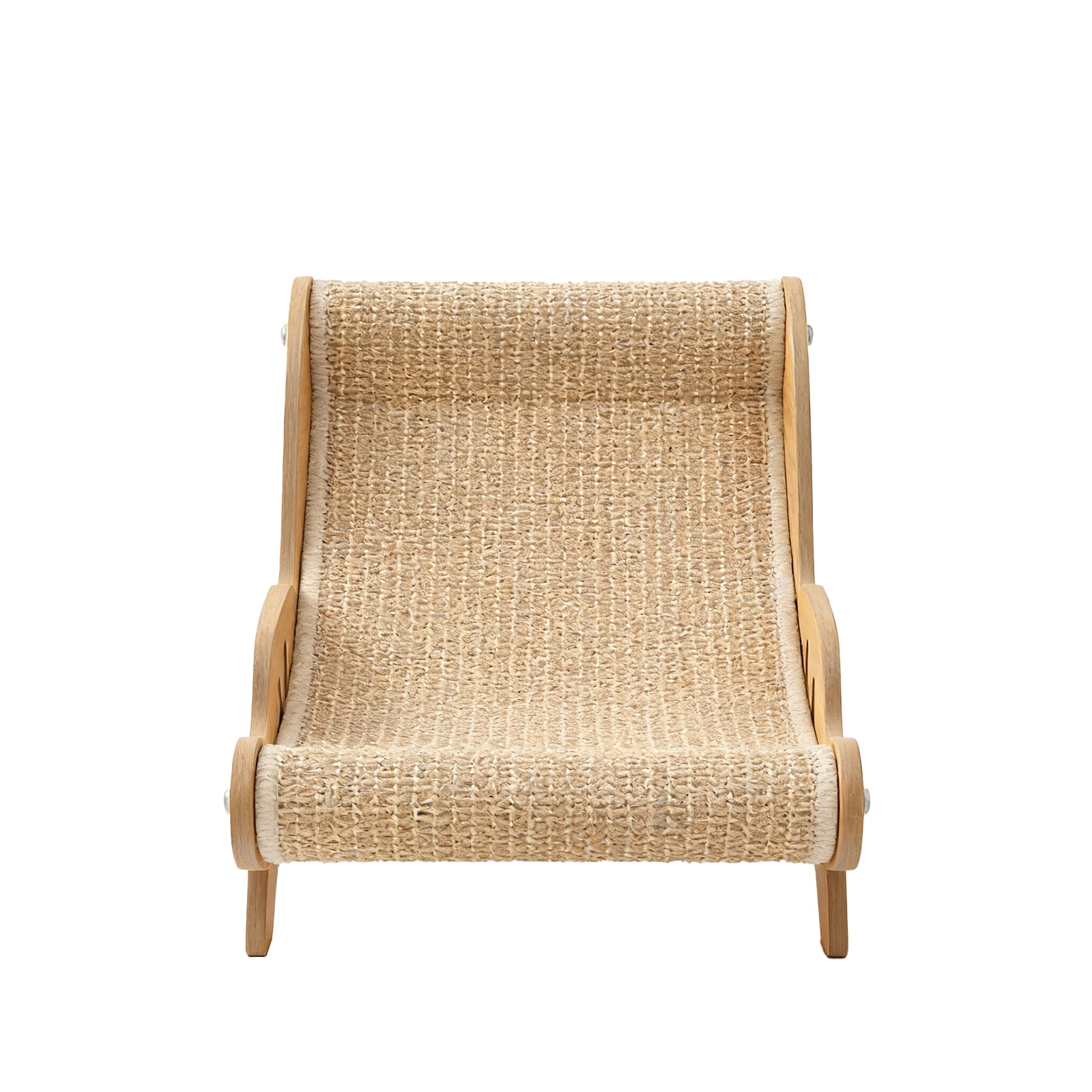 Cat Scratcher Bed, Wooden Sisal Recliner Scraper Board Chair for Indoor Cats