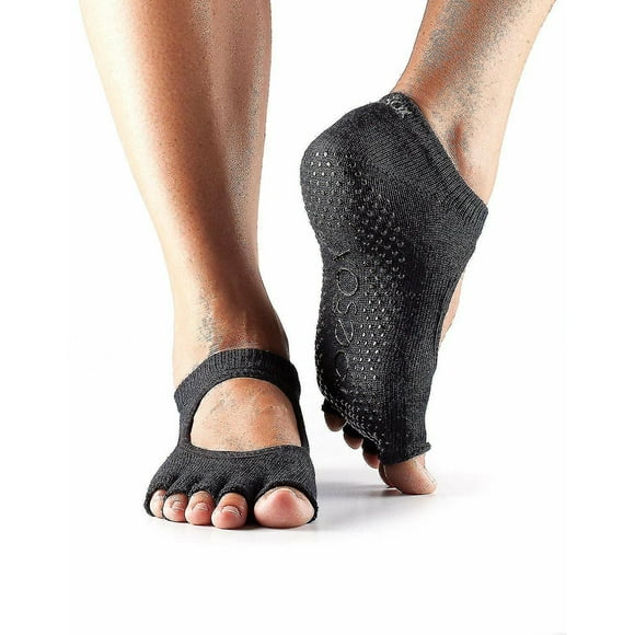 Toesox No Toe Bellarina Pilates Yoga Martial Arts Grip Socks Black