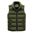 Hanas Men's Men Autumn Winter Fashion Stand Collar Color Waistcoat Vest