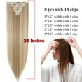 thumbnail image 4 of SEGO Clip in Hair Extensions Straight Full Head Real Hair 8 Hair Pieces 18 Clips For Women Hollywood Hair Accessory Blonde/Golden/Red/Purple/Pink/Blue/Black, 4 of 8