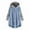 Light Blue, variant on Women Fuzzy Fleece Hooded Jacket Side Split Button Down Long Sleeve Pajama Jackets Loose Cozy Lounge Coats with Pockets Wine XXL