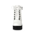 thumbnail image 6 of BLISSFUL STEP Women's Boots Zip Block Heel Platform Ankle Combat Boots White 7, 6 of 8