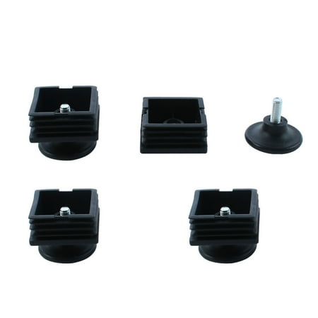 Square Legs For Furniture Unique Bargains 4 Sets Antislip Plastic Square 38mm x 38mm Chair Foot Cover Table Furniture Leg Protector Black ()