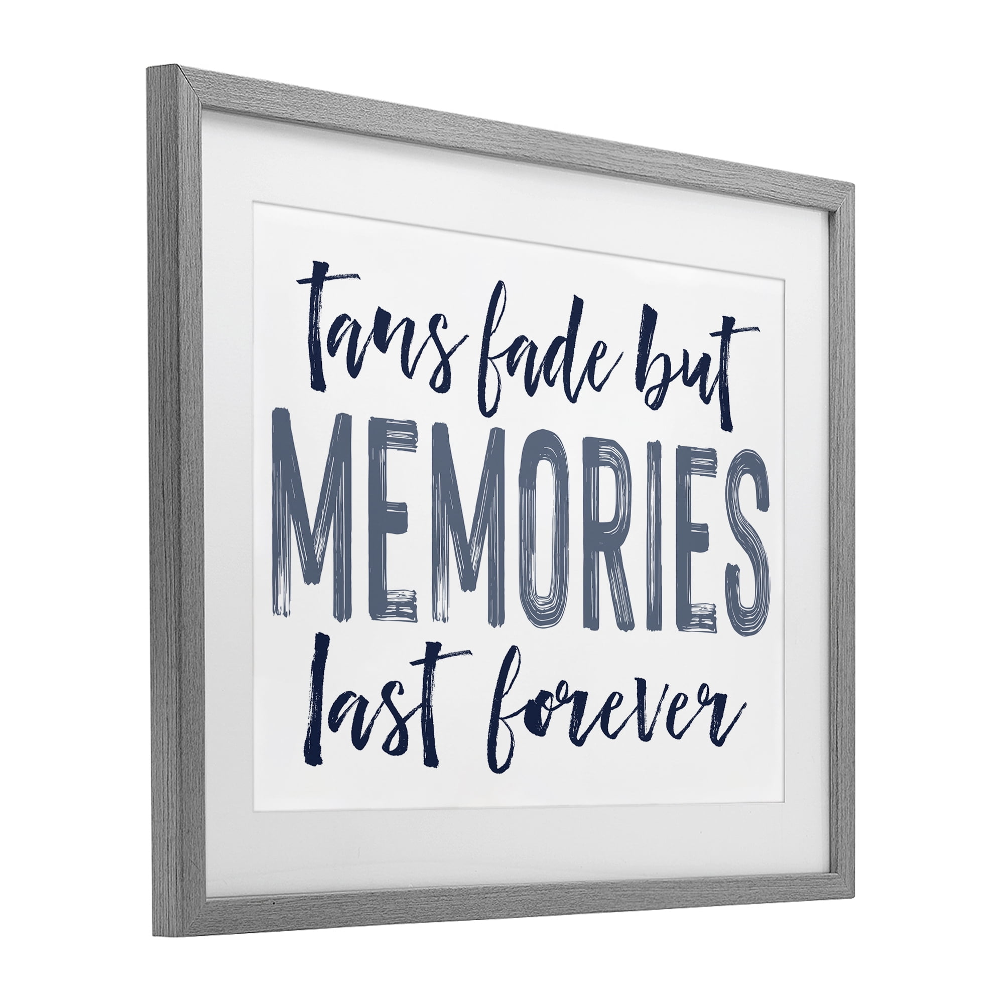 Summer Memories Last Forever Gray Framed Print Under Glass, design by Lettered and Lined