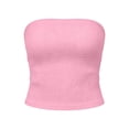 thumbnail image 7 of hotojiny Women's Tube Tops Summer Casual Bandeau Tanks Casual Strapless Blouse off the Shoulder Going out Shirts, 7 of 7