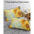 thumbnail image 3 of Sunflower Pillow Covers King Size 2 Pack, Yellow Spring Floral Botanical Soft Bed Throw Pillowcases Breathable Cooling Long Lumbar Body Pillow Sham Cover for Bed Sofa 20''x36'', 3 of 7