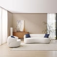 thumbnail image 2 of Williamspace 2 Pcs Modern Curved Sofa with Swivel Accent Sofa Chair, Luxury Back Upholstered Boucle Fabric Couch and Round Leisure Arm Chair Set with 3 Throw Pillows for Living Room, Apartment, Beige, 2 of 6