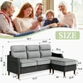 thumbnail image 7 of Walsunny 78” L Shaped Sofa Couch, 3-Seat Sectional Couch with Reversible Ottoman, Modern Fabric Sofa with Side Storage Bag, 7 of 7