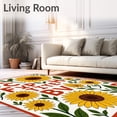 thumbnail image 2 of ODIKA 4'x6' Machine Washable Non-Slip Area Rug, Sunflower Meadow ABC Teaching with Floral Letter Design High Traffic Rug with Pad, Yellow, 686423, 2 of 8