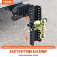 thumbnail image 2 of VEVOR Adjustable Trailer Hitch, 10-Inch Drop & 8.5-Inch Rise Hitch Ball Mount with 2.5-Inch Receiver Solid Tube, 14,500 lbs GTW, 2-Inch & 2-5/16-Inch 45#, 2 of 9
