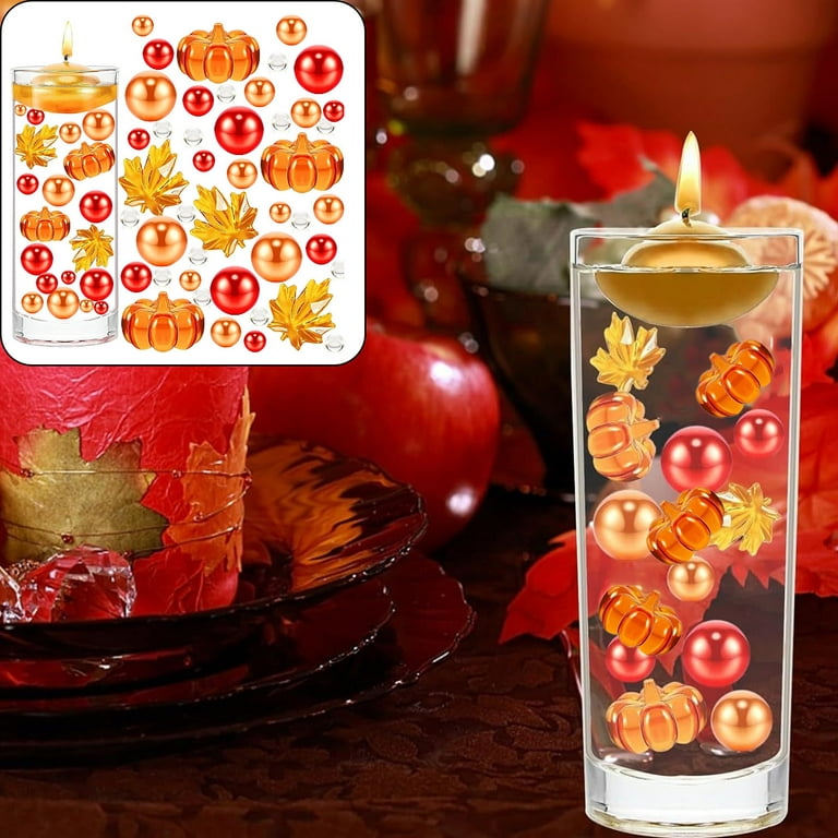 RKZDSR Thanksgiving Vase Filler: Pearl Pumpkin Maple Leaf Hydrogel