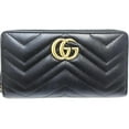 thumbnail image 2 of Pre-Owned GUCCI Marmont Round Zip Wallet in Black Leather (443123) for Women (188652) (Good), 2 of 10