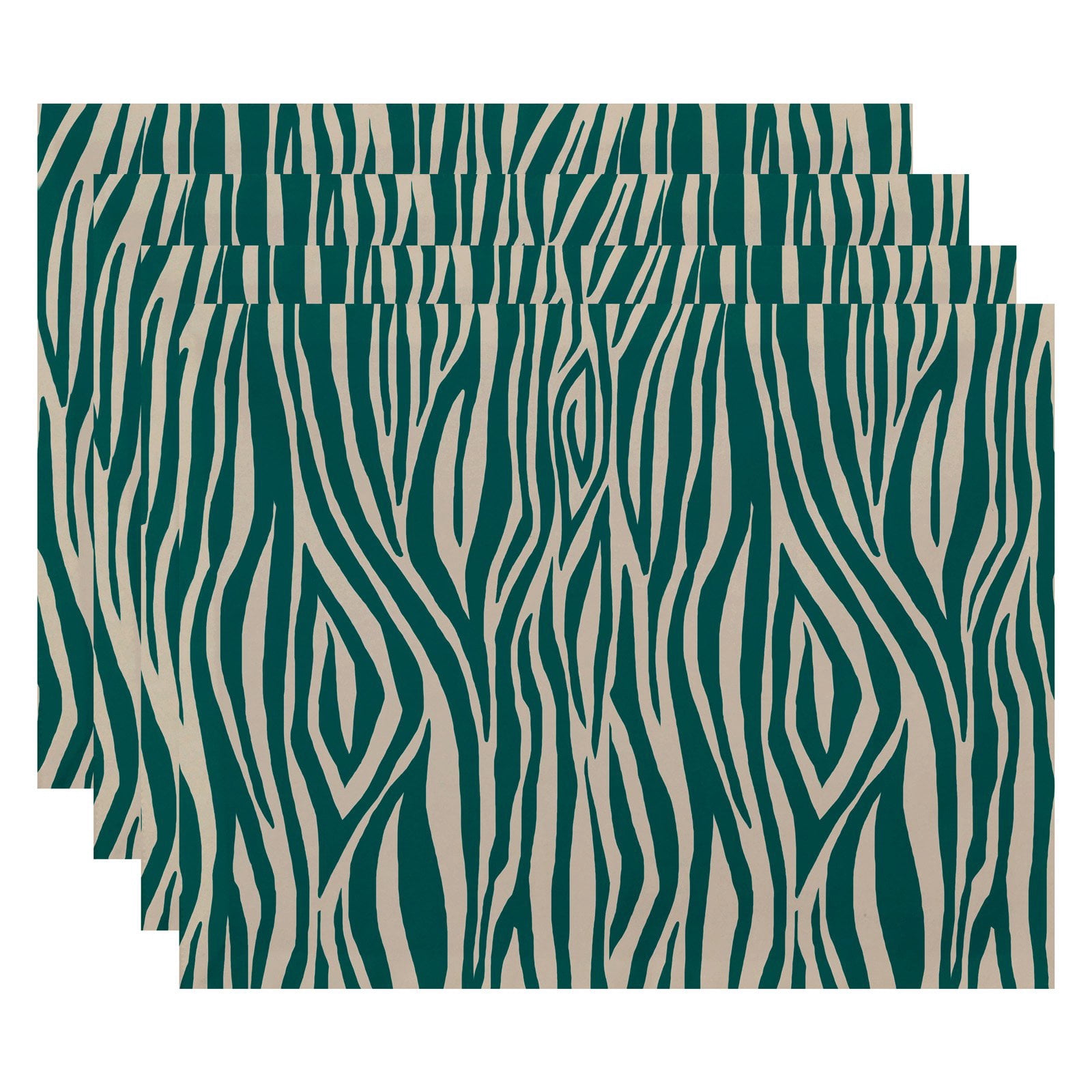 Simply Daisy 18" x 14" Wood Stripe Geometric Print Placemats, Set of 4