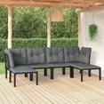 thumbnail image 1 of vidaXL 6 Piece Garden Lounge Set Black and Grey Poly Rattan, 1 of 5