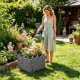 thumbnail image 2 of 1Pc Garden Edging Fence Imitation Stone Brick Border, Detachable Splicing Lawn Flowerbed Fencing Panels, Plastic Landscape Border for Yard & Walkway, Outdoor Decorative Garden Barrier, 10.16", 2 of 4