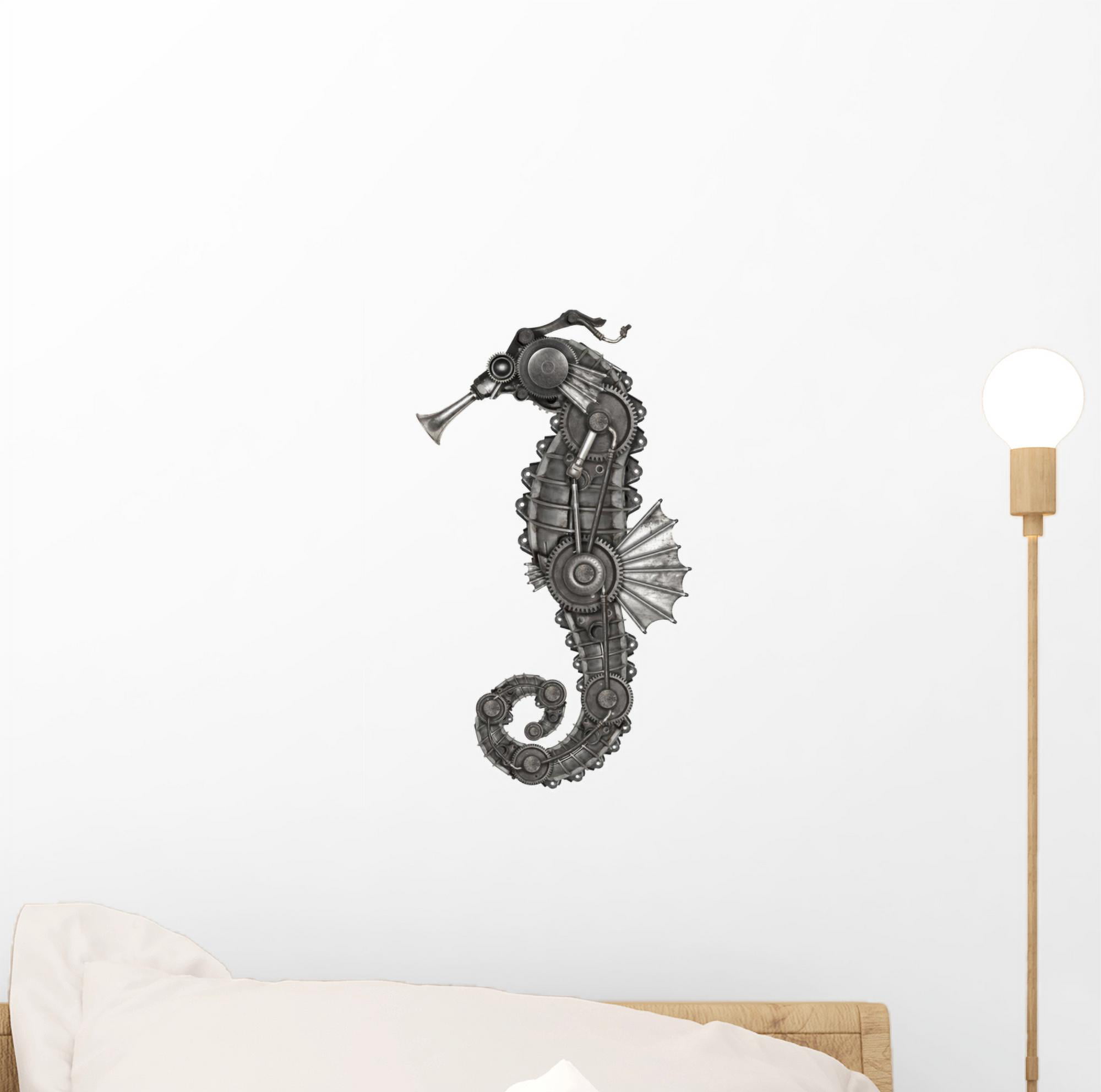 Black Smarts-Art Seahorse 6 Tile Transfers Stickers Kitchen Bathroom X 10