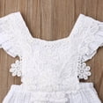 thumbnail image 5 of Newborn Baby Girl Ruffle Lace Romper Bodysuit Summer Jumpsuit Sunsuit Outfits Clothes White 6-12 Months, 5 of 6