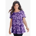 thumbnail image 2 of Roaman's Women's Plus Size Ultimate Cotton Crewneck Short Sleeve Swing Tee, 2 of 6