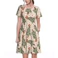 thumbnail image 1 of Balery Cowboy Christmas Trees Vestidos sueltos de manga corta para mujer, vestidos de verano 2025, vestidos casuales de corte A con vuelo., 1 of 6