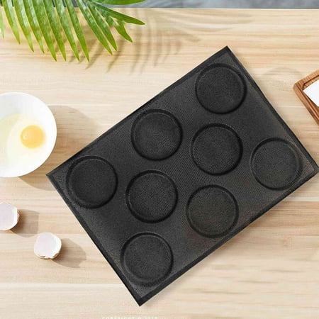 

Burger mould Silicone Hamburger Bread Forms Perforated Bakery Molds Non Stick Baking Sheets Fit Half Pan Size