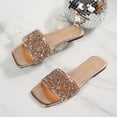 thumbnail image 5 of Horivan Women's Rhinestone Slide Sandals Sparkly Flat Slippers for Women Casual Comfort Summer Outdoor Indoor Wear Glam House Shoes, 5 of 9