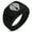 Black, variant on Stainless Steel Nabeshima Samurai Crest Geometric Pattern Step-Down Biker Style Polished Ring