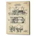 thumbnail image 2 of Epic Graffiti  "Steam Locomotive Blueprint Parchment Patent" Giclee Canvas Wall Art, 12"x18", 2 of 3