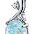 thumbnail image 3 of 2.5 ct Oval Shape Created White Opal Pendant Necklace in Sterling Silver, 18", 3 of 6