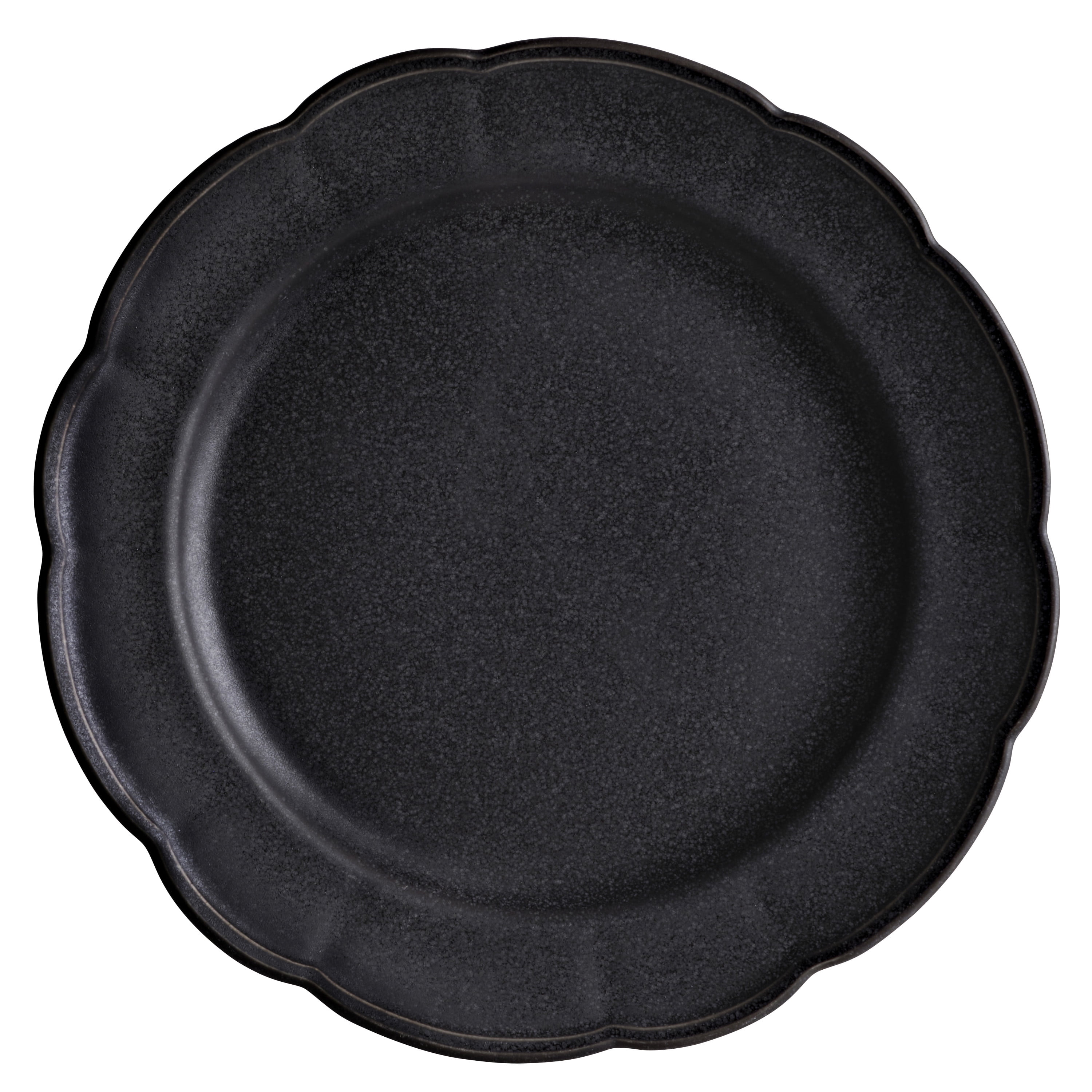 Beautiful Scallops Set of 4 Stoneware Dinner Plates Black by Drew Barrymore