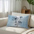 thumbnail image 3 of Blue Flower Throw Pillow Cover, Pillowcase Protectors with Zipper, Breathable Decorative Lumbar Pillow Case Cover, Retro Gradient Texture Painting Plant Leaf Pillow Shams for Couch Sofa 16x24Inch, 3 of 8