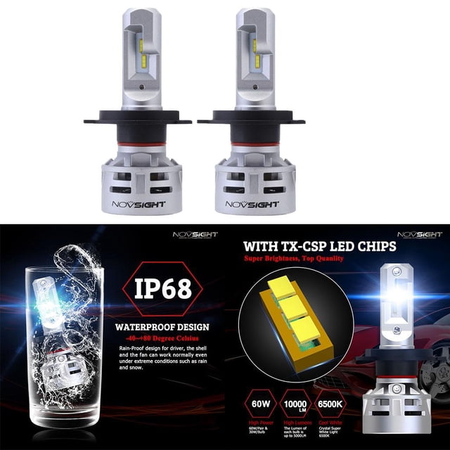 2 Pack headlight Bulb Car Front Lamp Replacement H4 9005 9006 30W/Bulb 5000LM/Bulb H4 shamjiam Bombillas de faros de coche