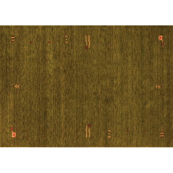 Ahgly Company Indoor Rectangle Abstract Orange Contemporary Area Rugs, 8' x 12'