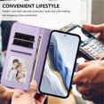 thumbnail image 6 of Wallet Leather Case For Samsung Galaxy S26 FE 5G 6.7",with Card Holder,wristband, Shockproof Kickstand Embossed Love Cat Phone Case,Light Purple,For Galaxy S26 FE 5G, 6 of 8