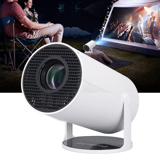 Projecteur Portable, WiFi6 BT 5.0 Projecteur Intelligent pour IOS, Rotation à 180 Degrés Correction Automatique Projecteur de Film pour Intérieur Extérieur
