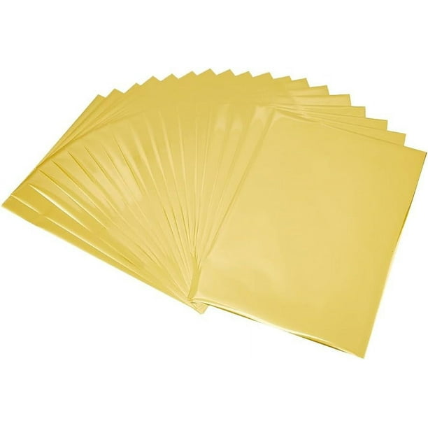 50 hojas de papel reactivo A4 de 11,4 x 7,28 pulgadas, papel de transferencia reactivo rectangular con tóner dorado metálico.