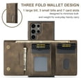 thumbnail image 2 of Allytech 2 in 1 Detachable Wallet Case for Samsung Galaxy S24 Ultra with Cash Pocket & Cash Slots, [Full Body Protection] [Magnetic Clasp] Luxury PU Leather Shockproof Slim Kickstand Case - Coffee, 2 of 9