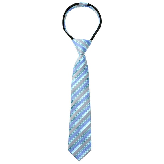 Spring Notion Boys' Pre-tied Woven Zipper Tie X-Large Light Blue Stripes
