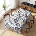 thumbnail image 3 of Dark Blue Farmhouse Table Cloth Waterproof Tablecloths, Floral Floral Plant Leaf Vintage Tablecloth Dining Table Cover for Kitchen Party Tabletop Outdoor, Rectangle Tablecloth 54x108 Inch, 3 of 9