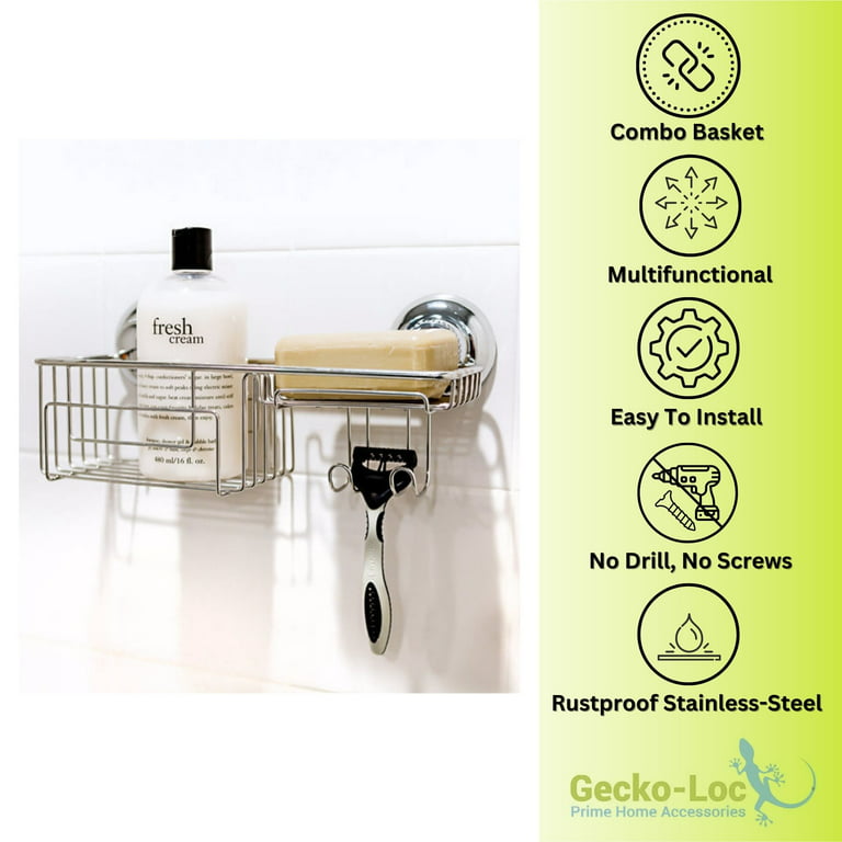 Gecko-Loc Suction Cup Shower Caddy Bath Organizer – Bathroom