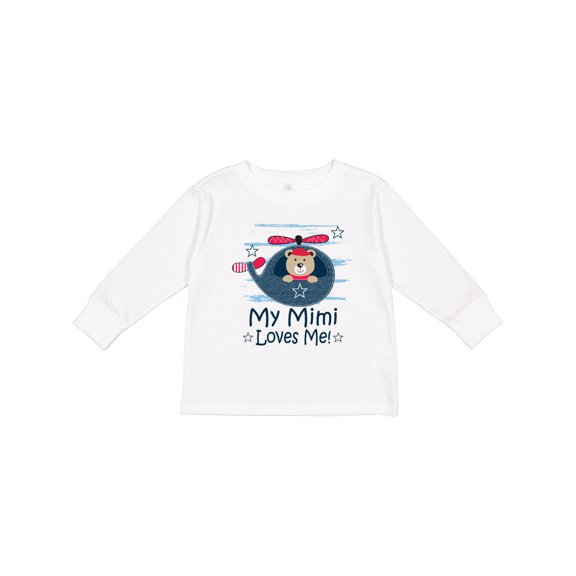 Inktastic Mimi Loves Me Grandson Boy Bear Boys Long Sleeve Toddler T-Shirt