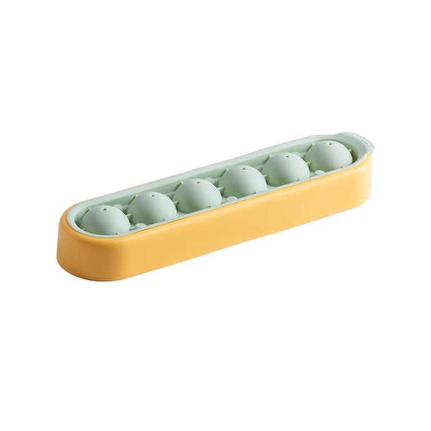 Juego de bandejas redondas para cubitos de hielo, color amarillo, a prueba de fugas, construcción fuerte, amplia aplicación, bandeja para cubitos de hielo para fiestas