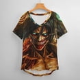 thumbnail image 6 of Attack On Titan Women's Shirt V-Neck Breathable Short-Sleeve T-Shirt Casual Fashion Tee Soft & Trendy Blouse S, 6 of 8