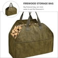 thumbnail image 3 of GETAJGHSD 1Pcs Canvas Firewood Log Carrier Firewood Storage Bag Mud Color for Outdoor Use, 3 of 8