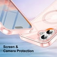 thumbnail image 6 of ELEHOLD Full Body Magnetic Case for iPhone 16 Plus,Built-in Front Screen Protector 360 Protection Compatible with Mag Safe Transparent Clear Shockproof Cover for iPhone 16 Plus,Pink, 6 of 6