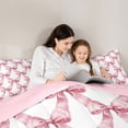 thumbnail image 4 of Feelyou Princess Bowknot Kids Bedding Comforter Set 7pcs, Modern Fashion Ribbon King Bedding Sets, Watercolor Bow-tie Reversible Bed Sheets, Super Cozy Room Decor, 4 of 8